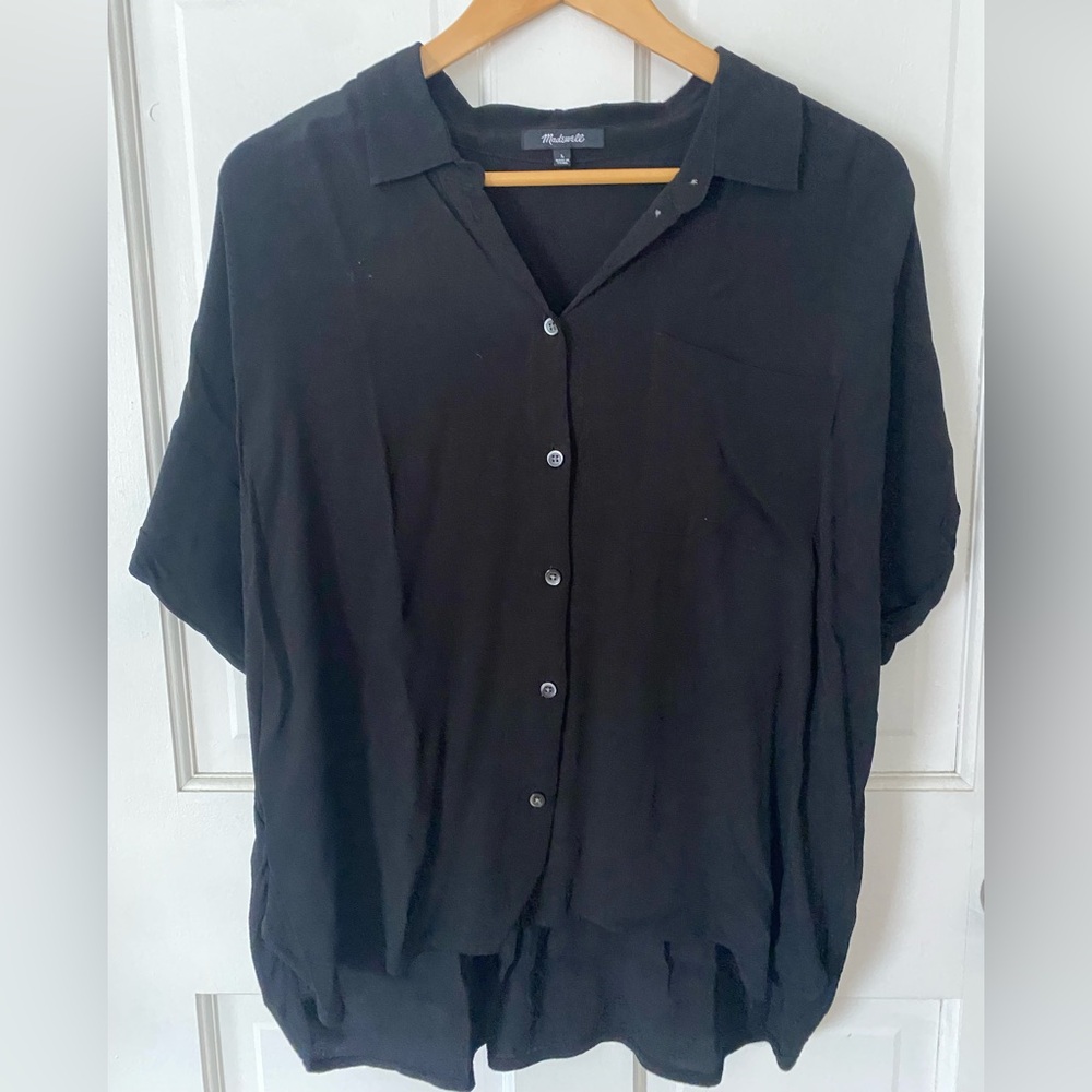 Madewell Courier top short sleeve in Black size L